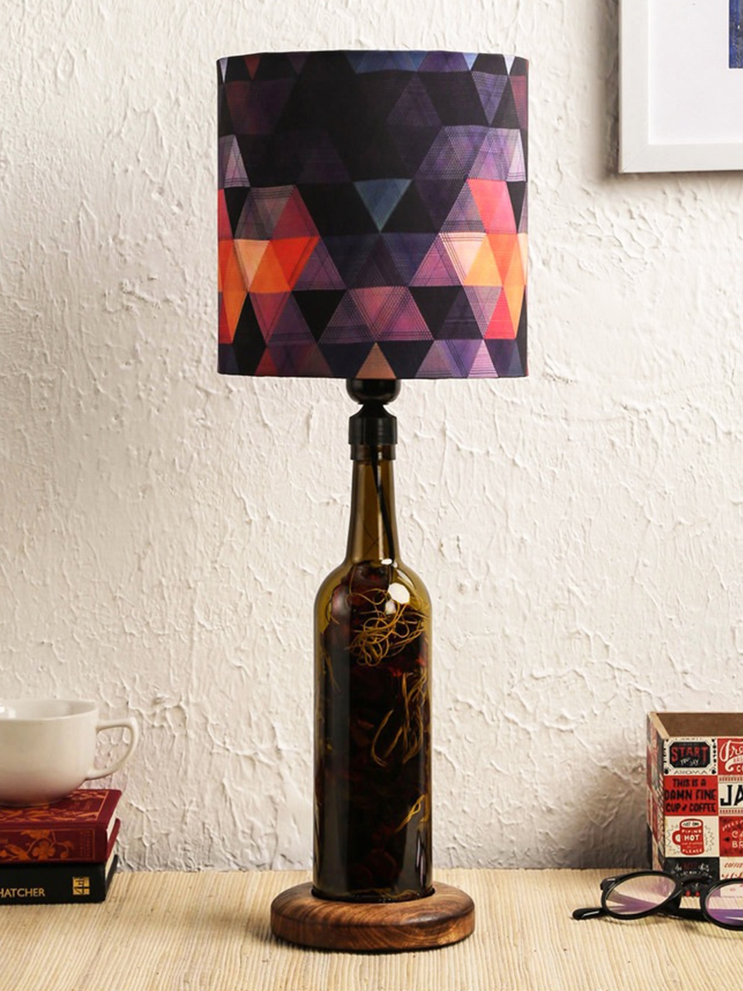 

green girgit Black & Pink Printed Hocus Pocus Bottle Lamp