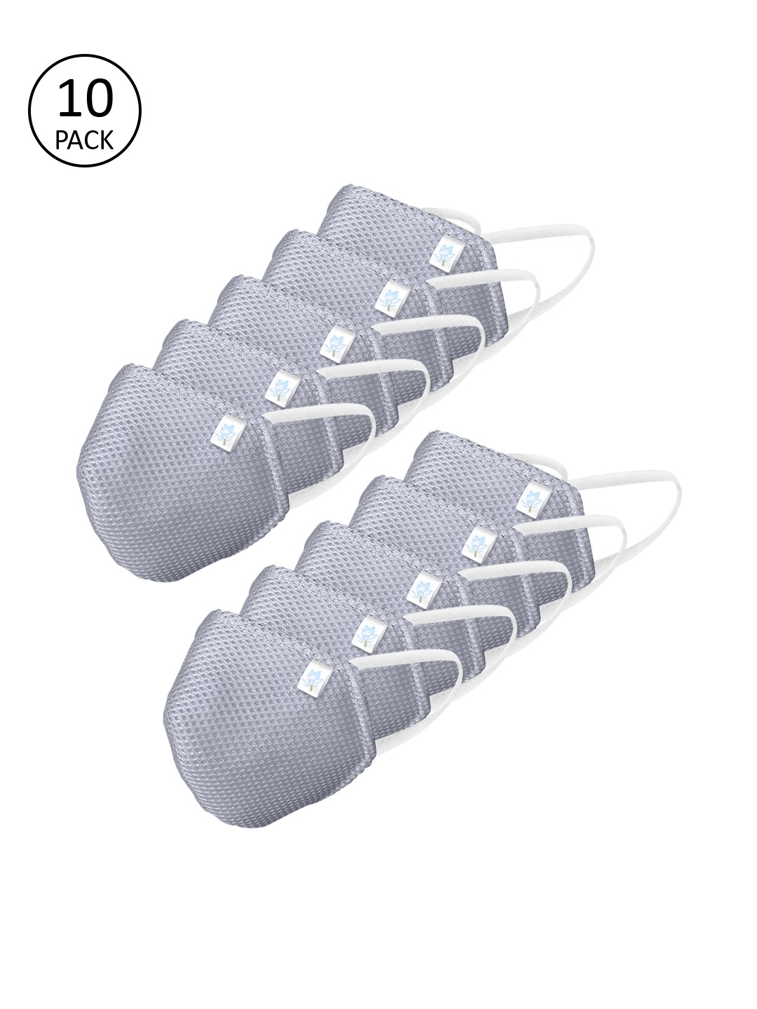 

Ahalyaa Unisex 10 Pcs 4 Ply Grey Protective Outdoor Reusable Masks