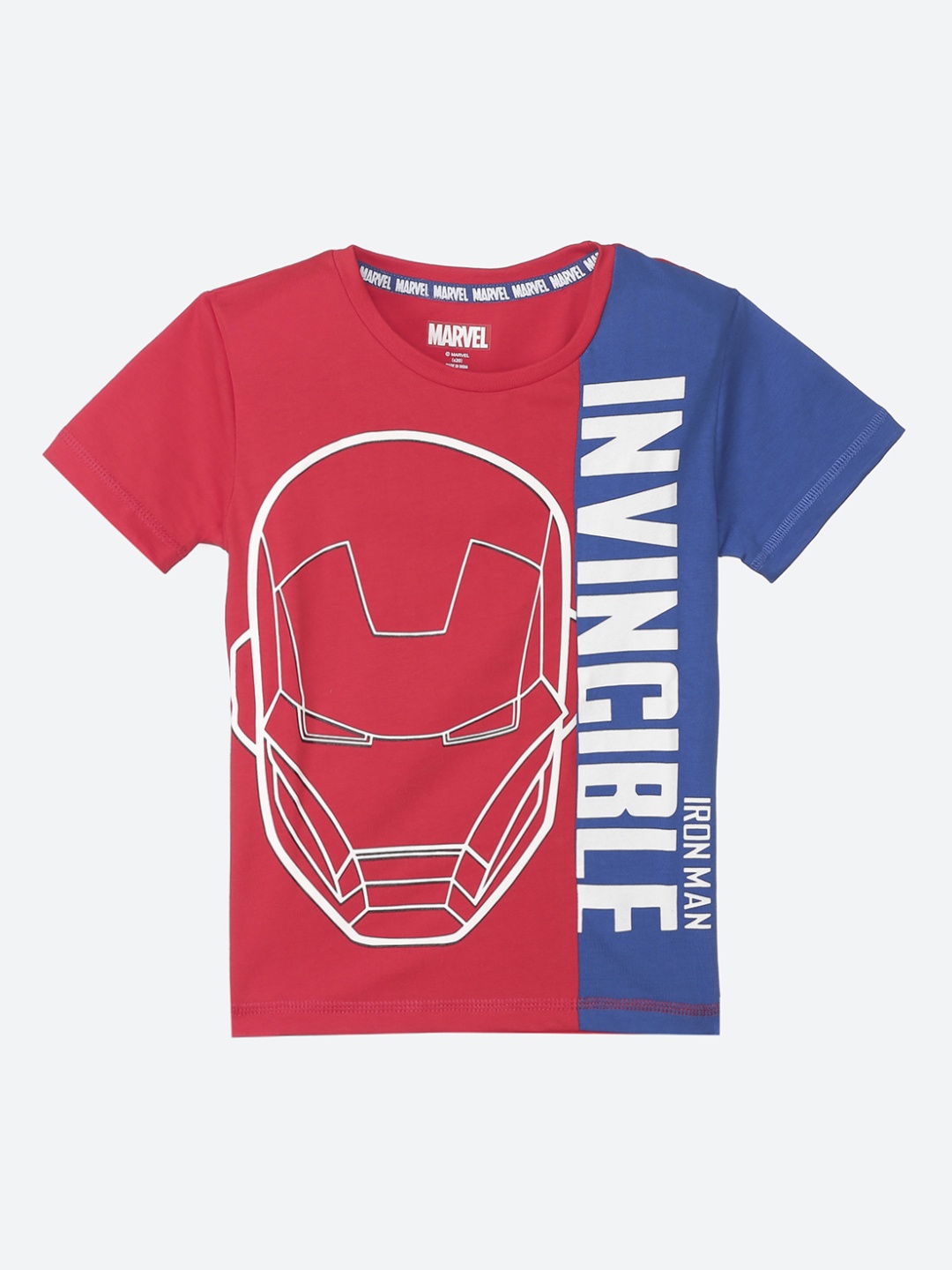 

Kids Ville Boys Pink Iron Man Printed Round Neck T-shirt