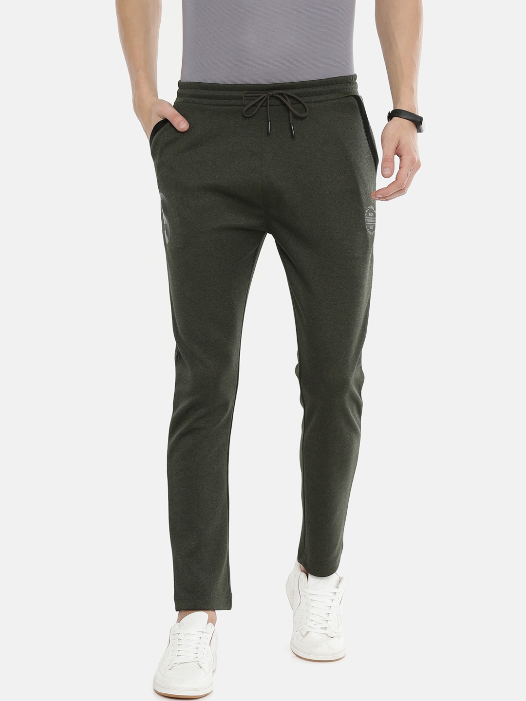 

Proline Active Men Olive Green Solid Slim-Fit Track Pants