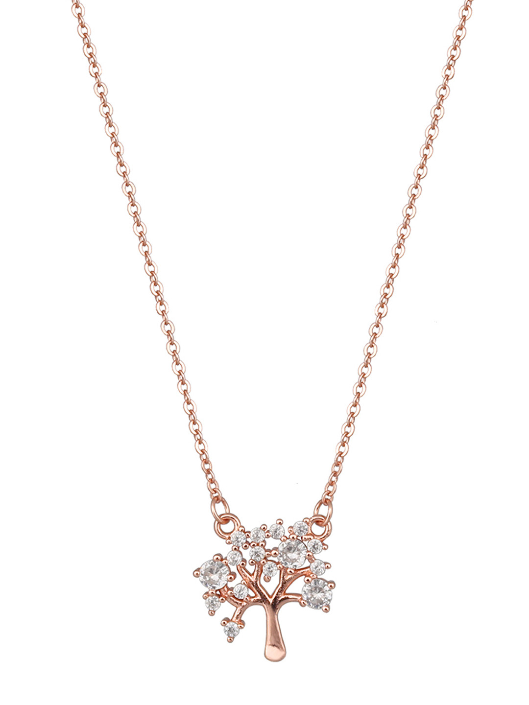 

GIVA 925 Sterling Silver Rose Gold Plated Tree of life Necklace