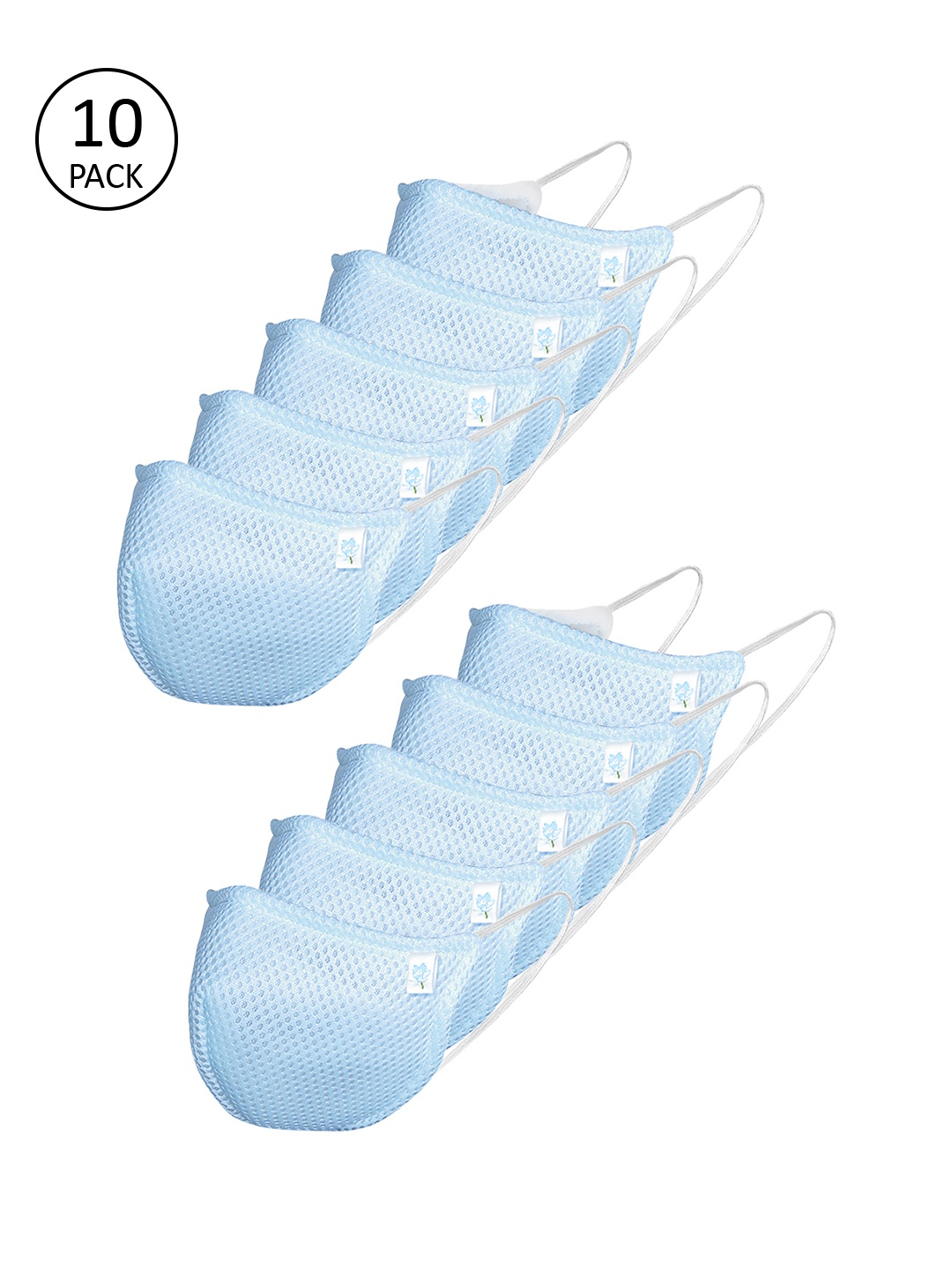 

Ahalyaa Unisex 10 Pcs 4 Ply Blue Protective Outdoor Reusable Masks