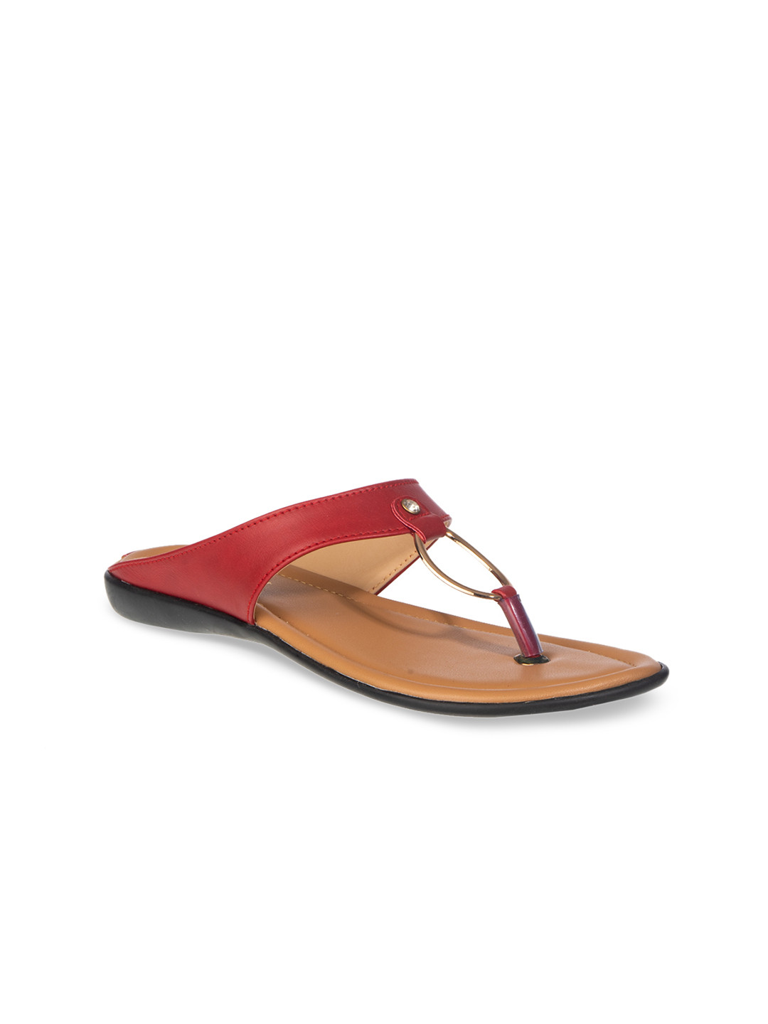 

Khadims Women Red Solid Open Toe Flats