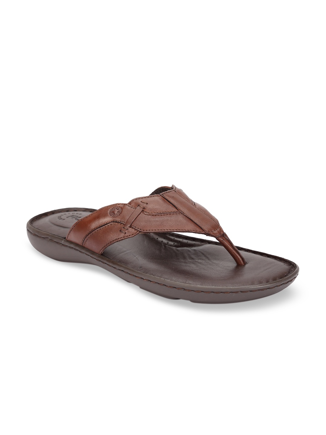

Ruosh Men Brown Leather Comfort Sandals