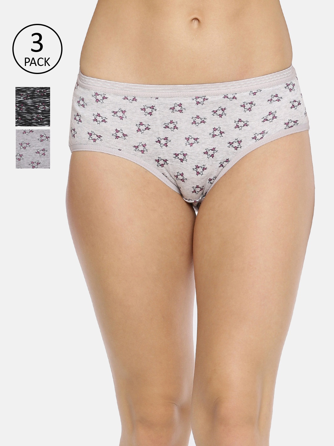 

Red Rose Women Pack of 3 Assorted Hipster Briefs Charvi-3XL