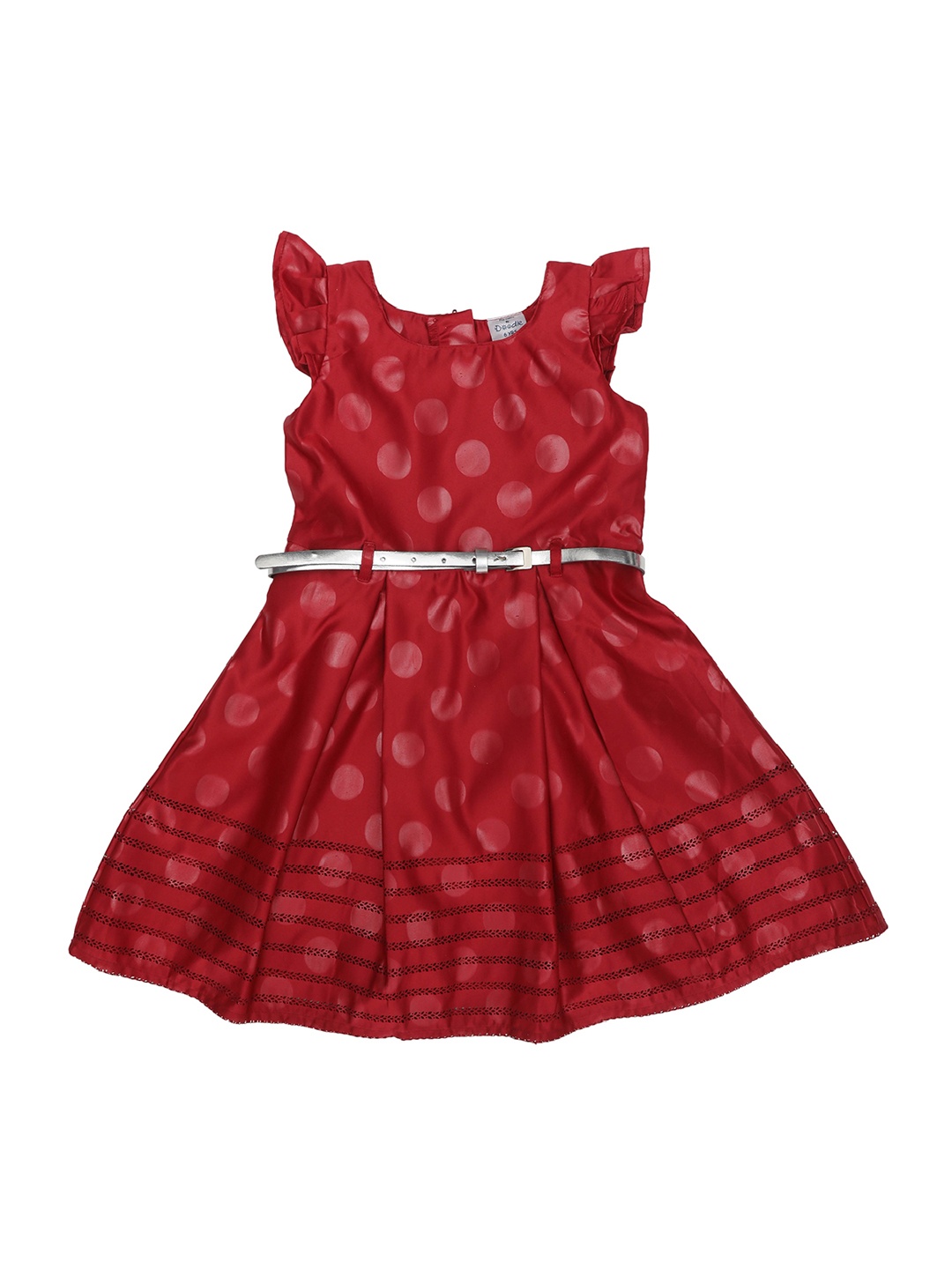 

Doodle Girls Maroon Printed Fit and Flare Dress