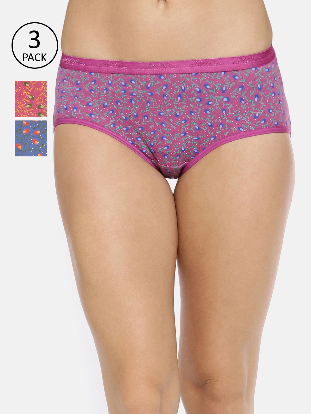 

Red Rose Women Pack of 3 Assorted Hipster Briefs Khushi-3XL