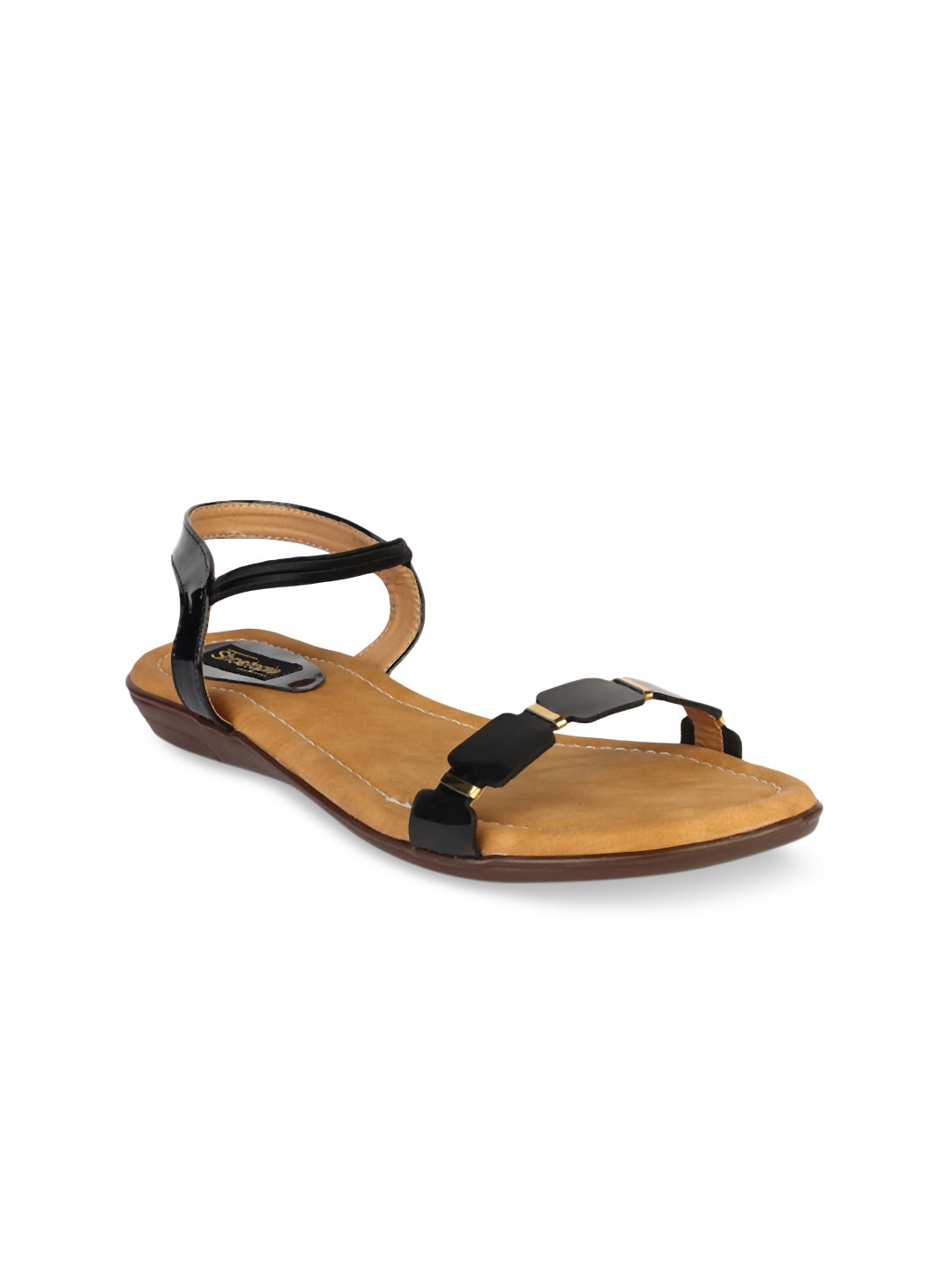 

Shoetopia Girls Black Solid Open Toe Flats