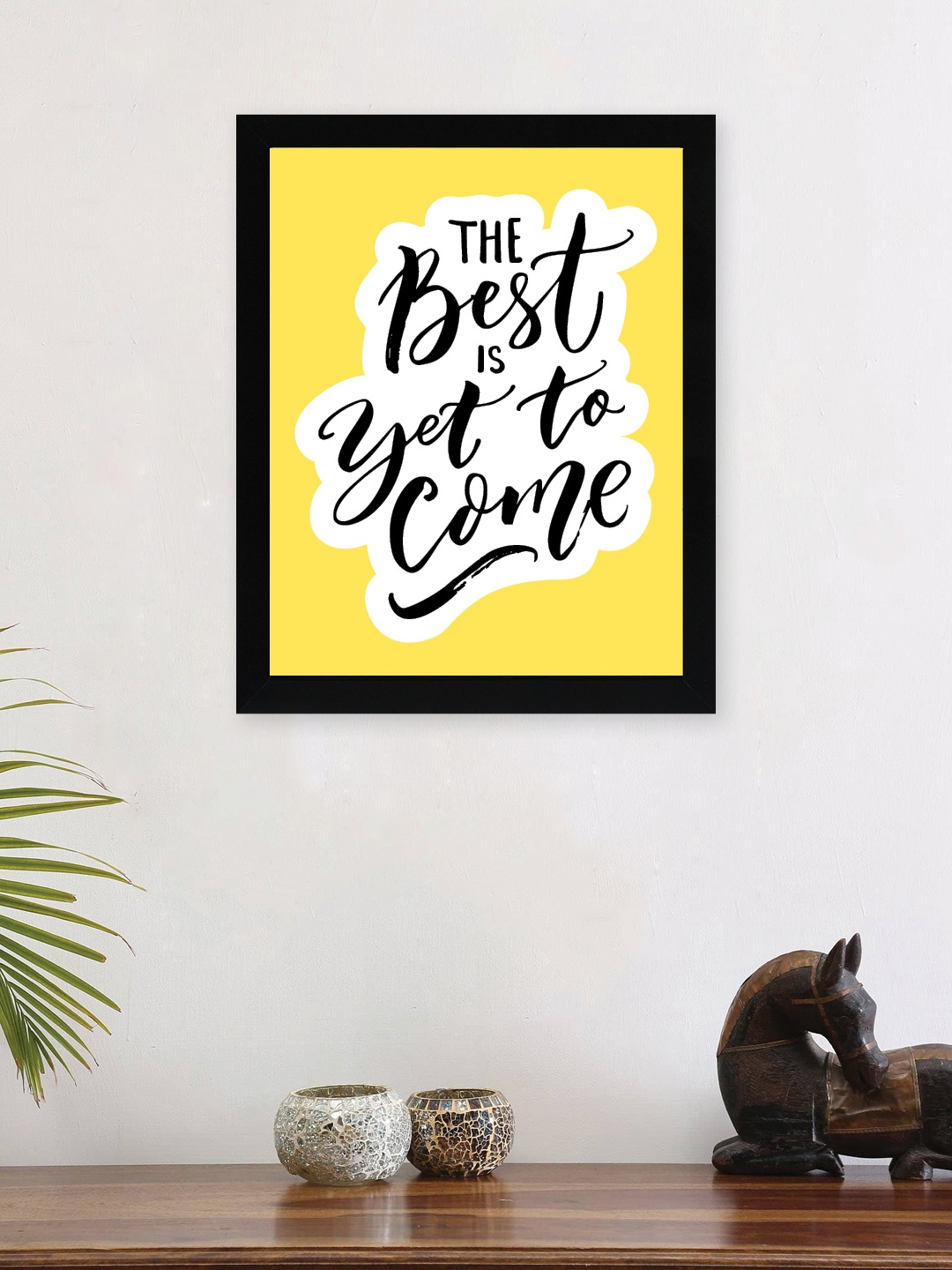

nest ART Yellow & Black Paper Plain Print Quotes Framed Wall Art