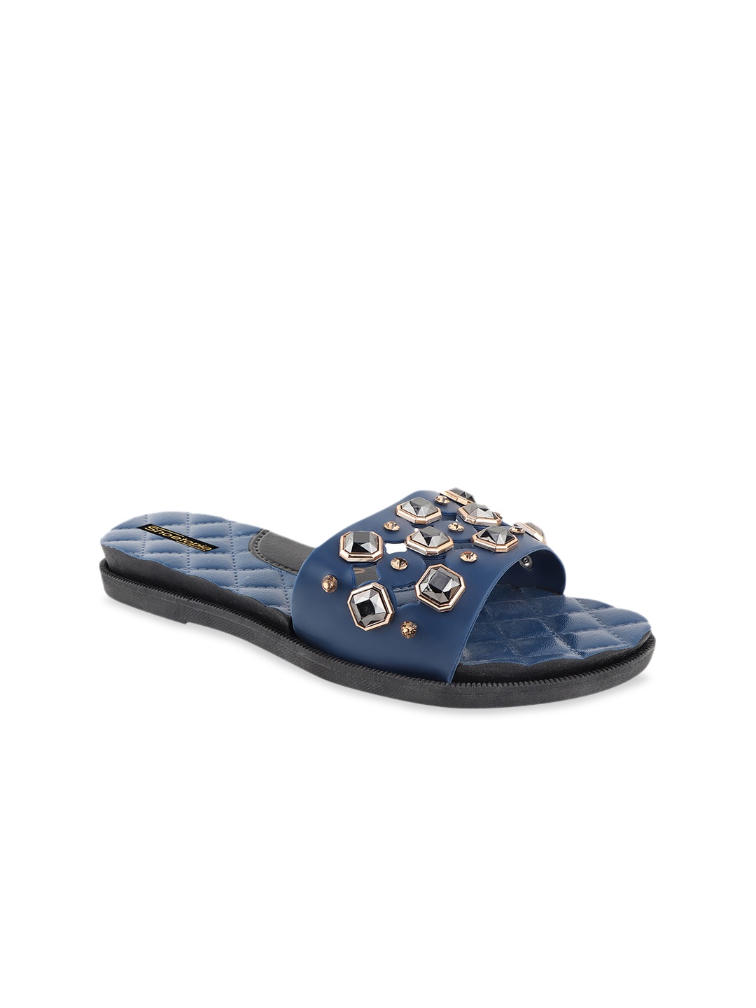

Shoetopia Women Blue Embellished Open Toe Flats
