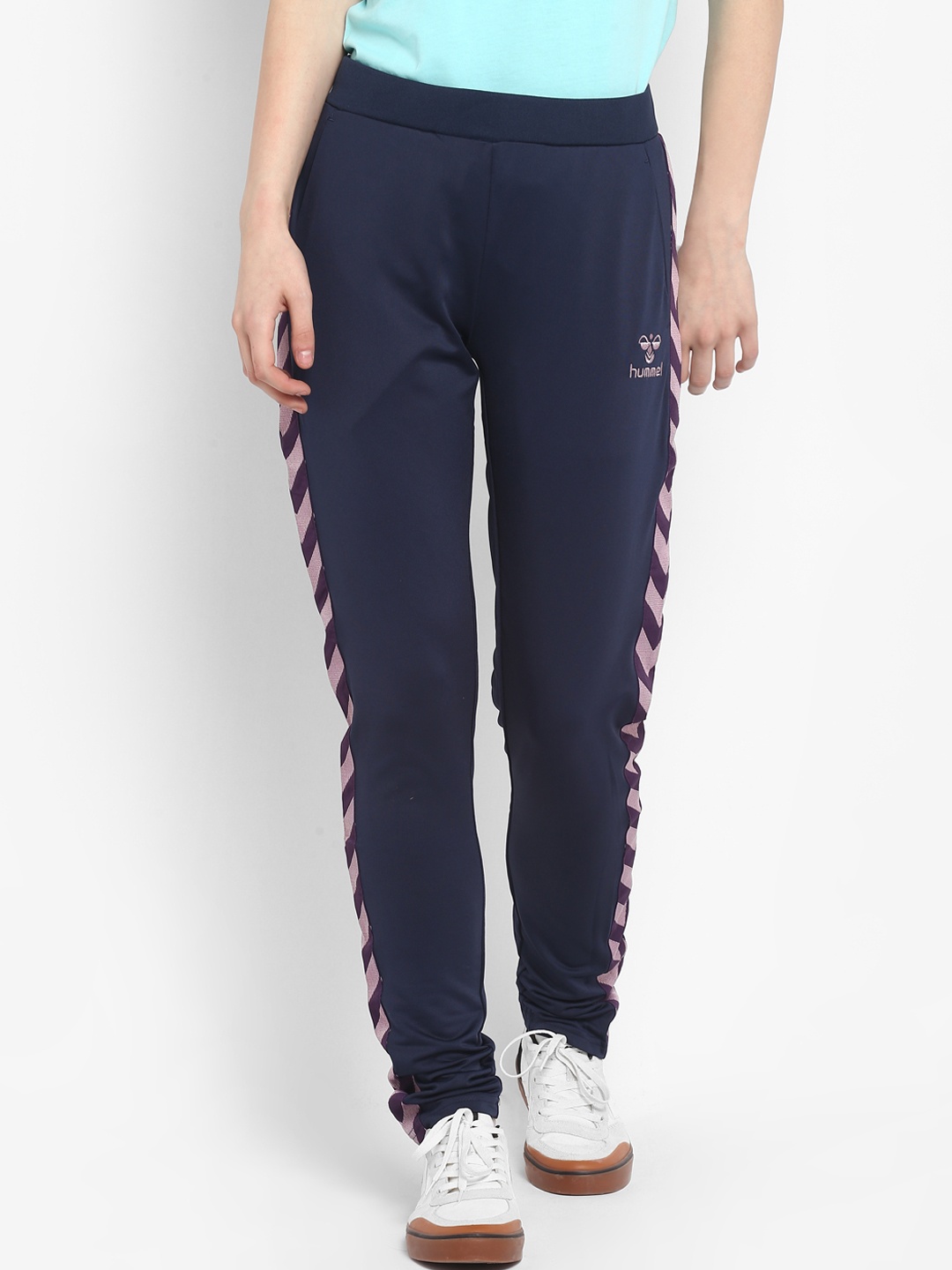 

hummel Women Navy Blue Solid Nelly Track Pants