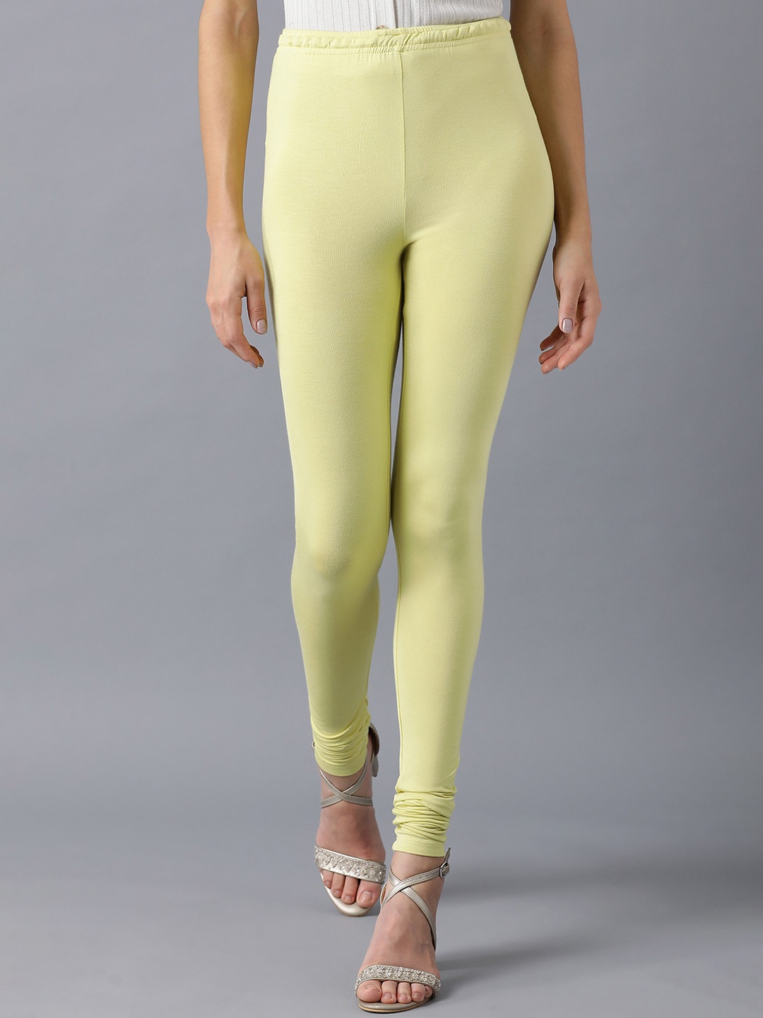 

WISHFUL Women Yellow Solid Churidar