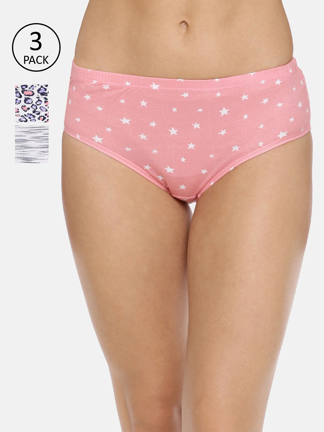 

Red Rose Women Pack of 3 Assorted Hipster Briefs Daria-M