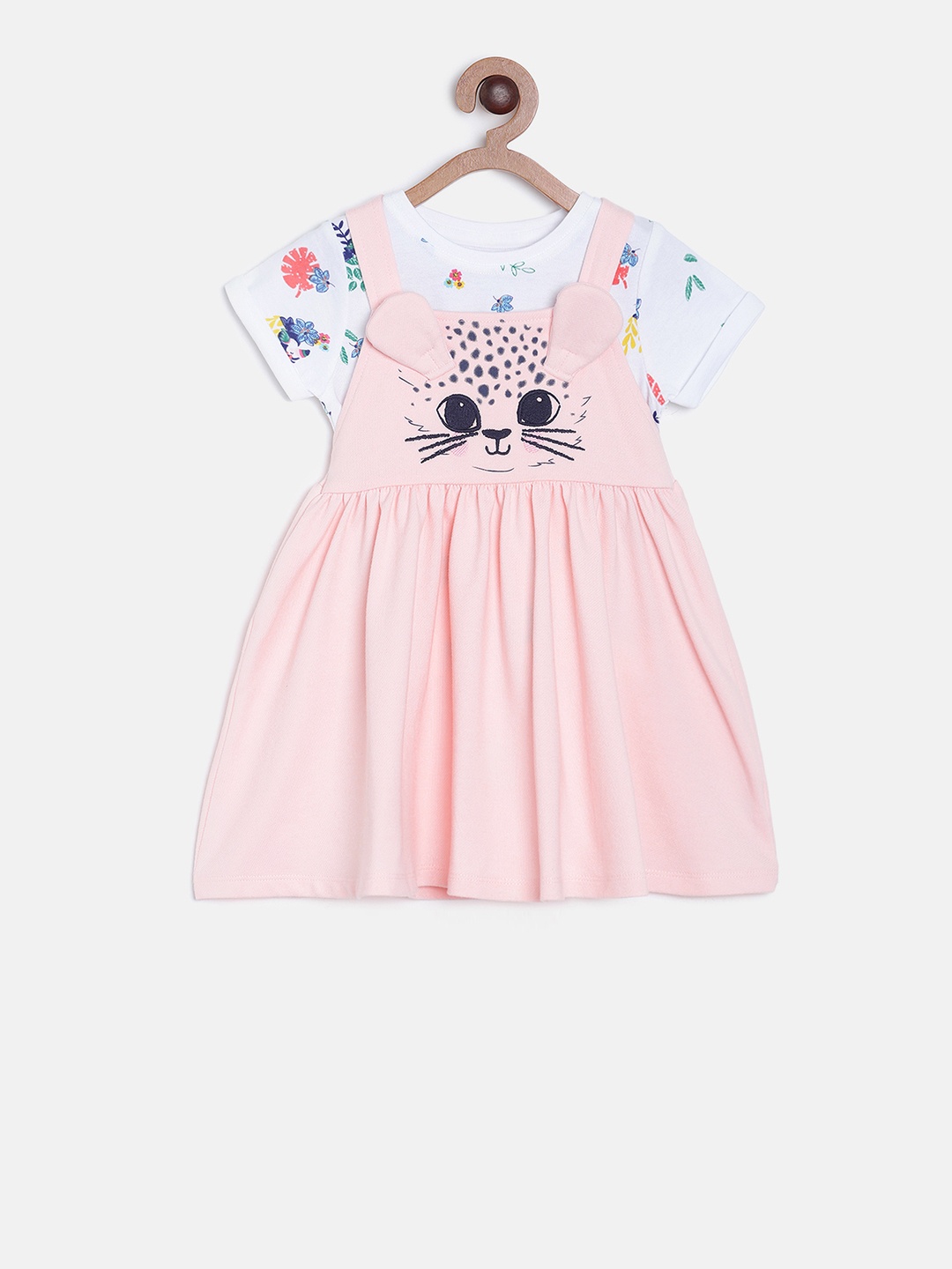 

MINI KLUB Girls Pink & White Printed T-shirt