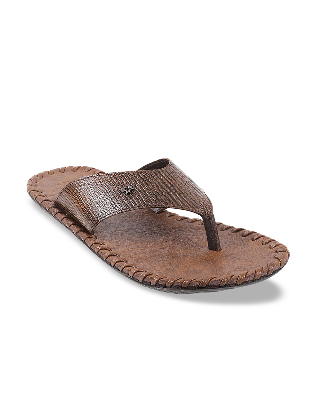 

Metro Men Brown Textured Comfort Sandals