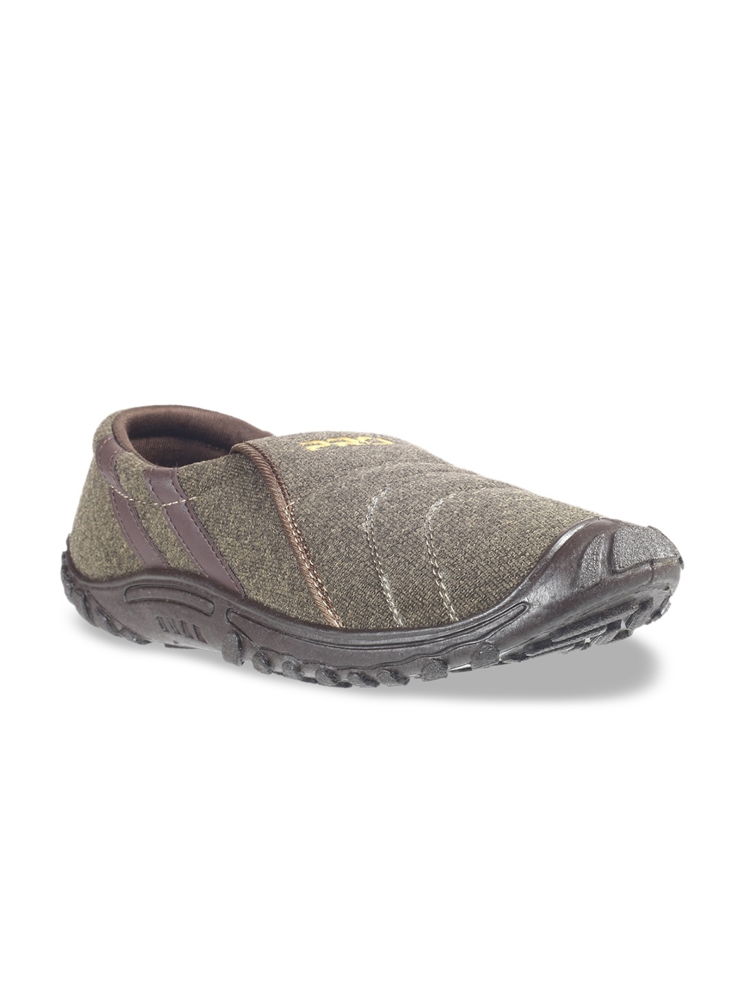 

Khadims Men Olive Green Slip-On Sneakers