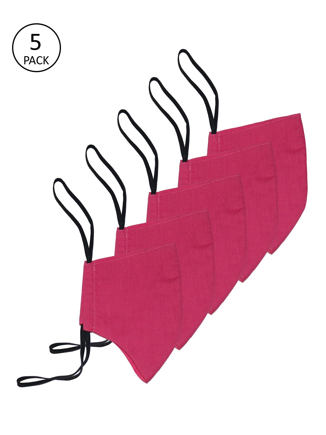 

The Vanca Unisex Pink 5 Pcs 3-Ply Reusable Face Masks