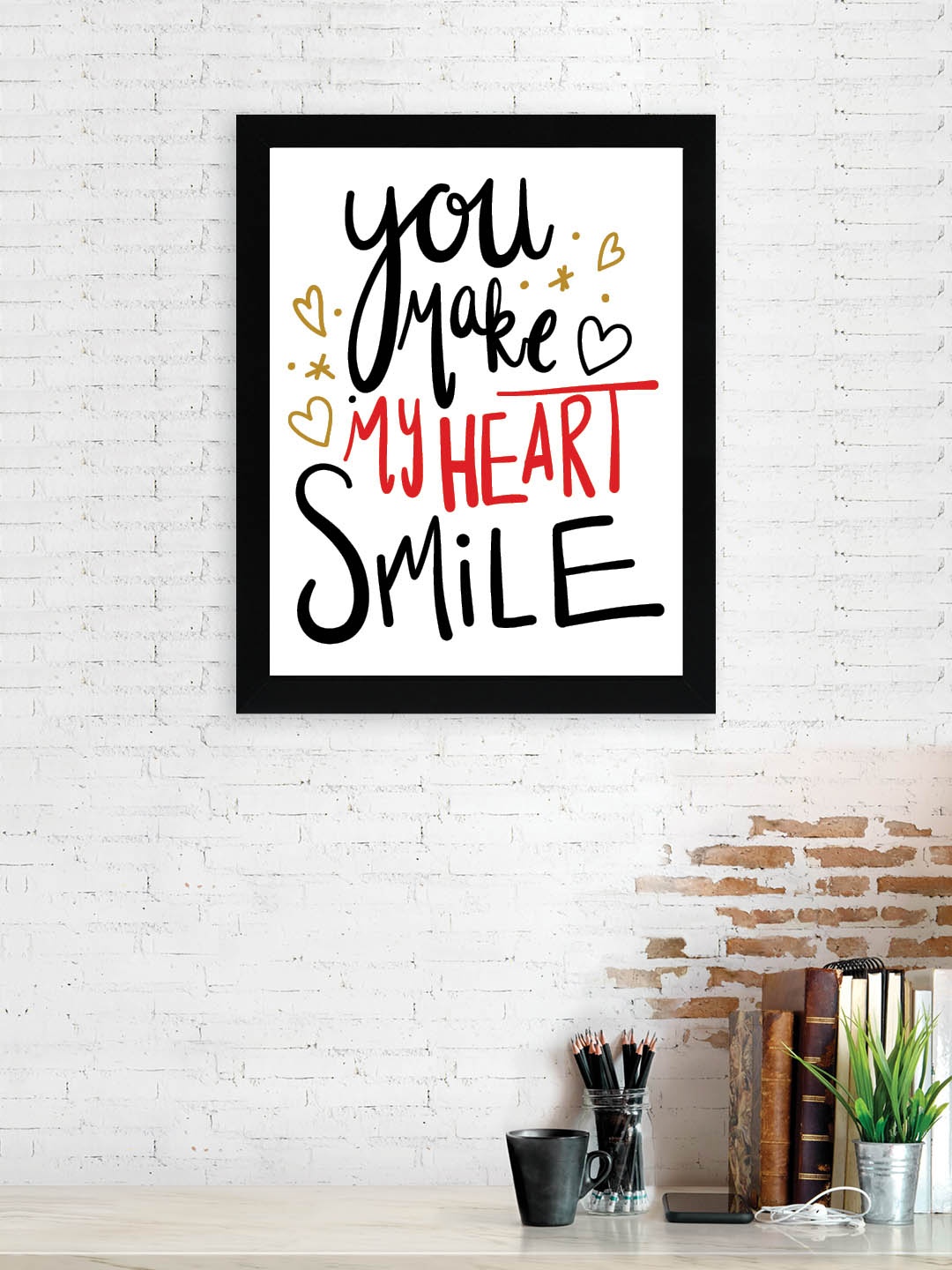 

nest ART Black & Red Paper Plain Print Quotes Framed Wall Art