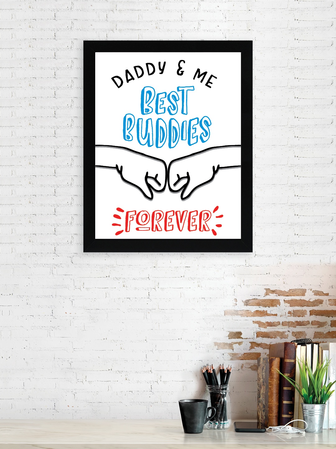 

nest ART Black & Blue Paper Plain Print Quotes Framed Wall Art