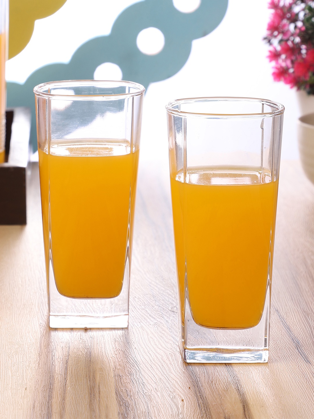

ceradeco Set Of 6 Transparent Solid Pipe Shaped Water Glasses