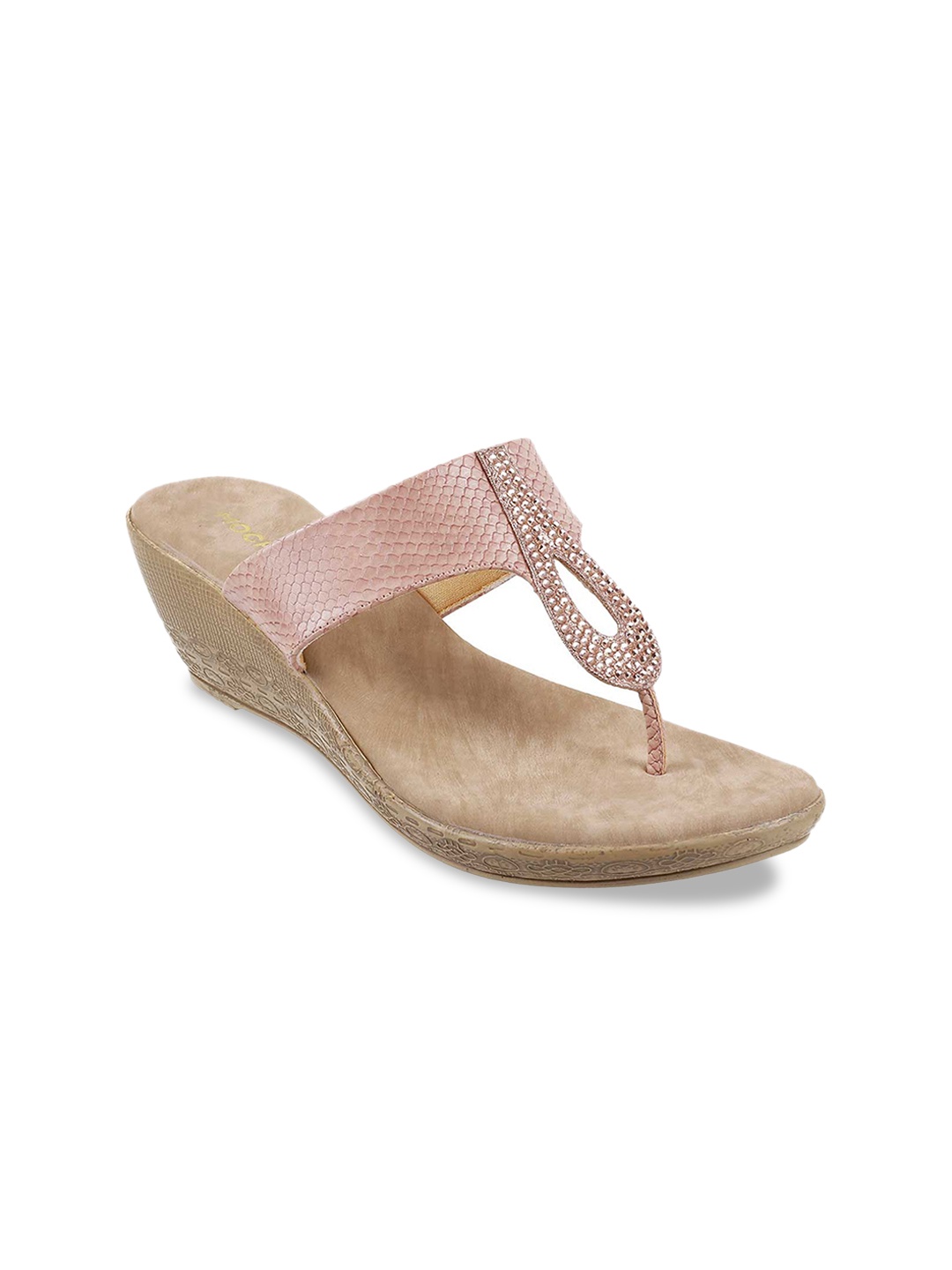 

Mochi Women Pink & Beige Embellished Wedges