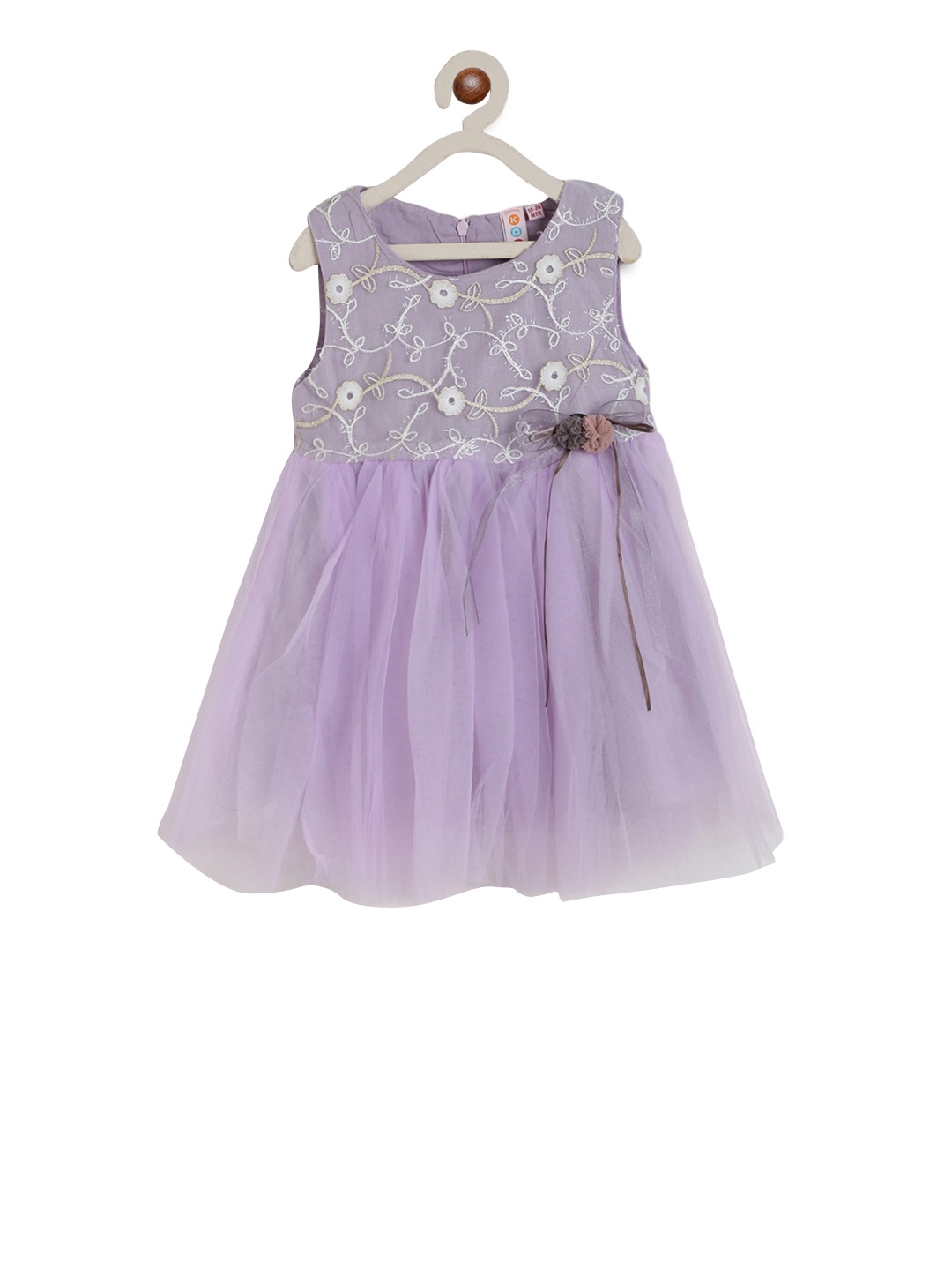

Kids On Board Girls Lavender Embroidered Fit and Flare Lace Dress