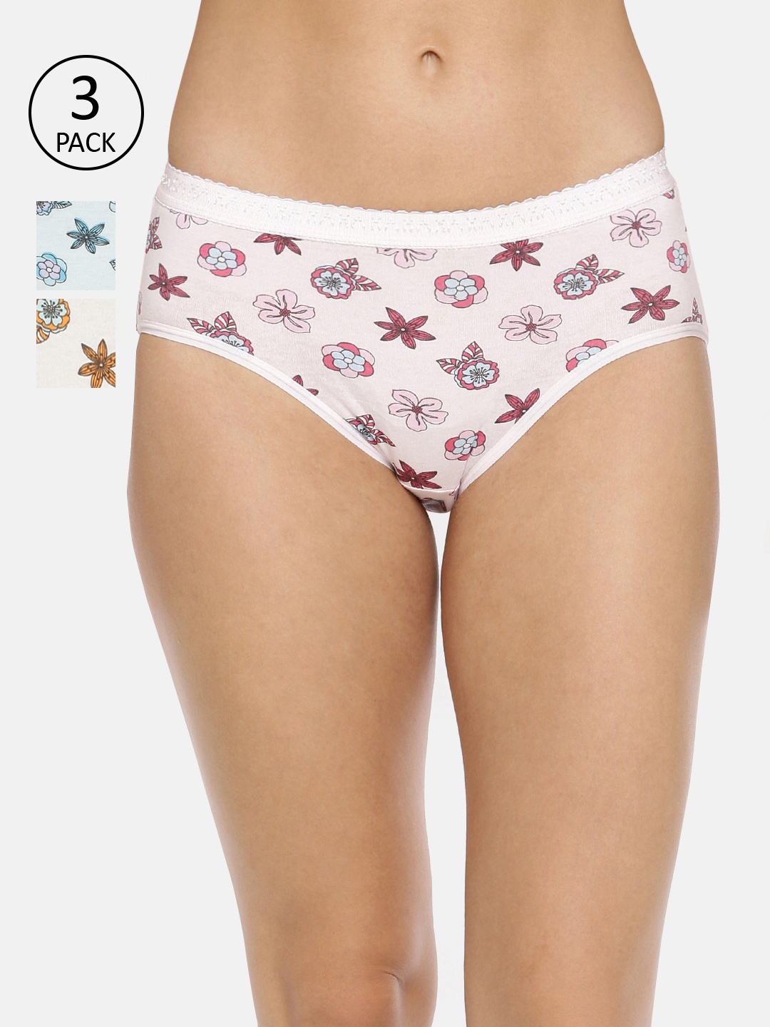 

Red Rose Women Pack Of 3 Assorted Basic Briefs RupaLC-3XL