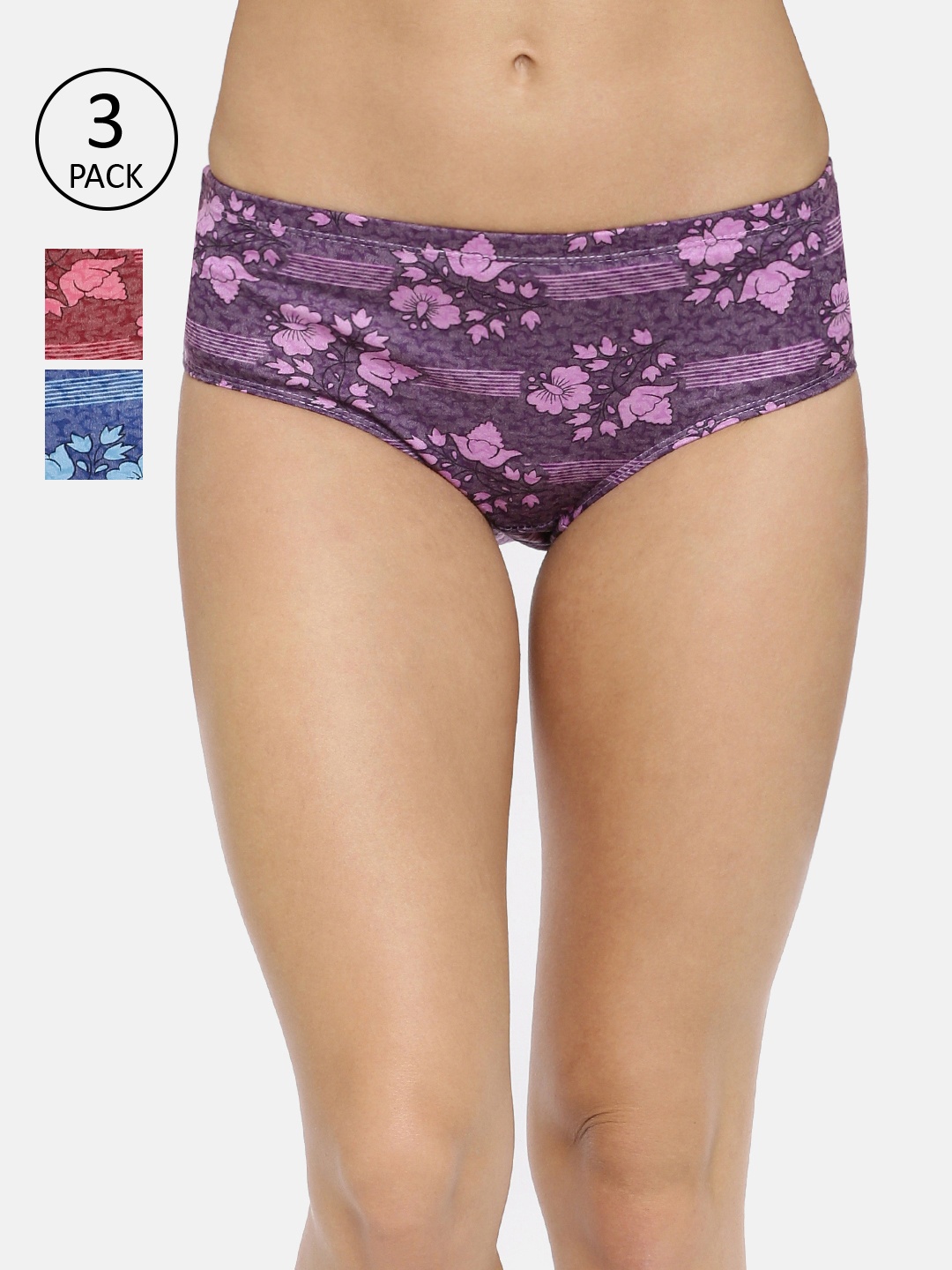 

Red Rose Women Pack Of 3 Assorted Hipster Briefs Dear-M