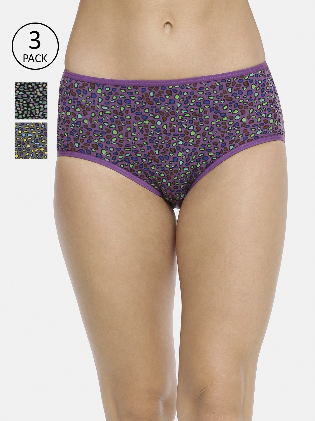 

Red Rose Women Pack Of 3 Assorted Hipster Briefs Mann-4XL