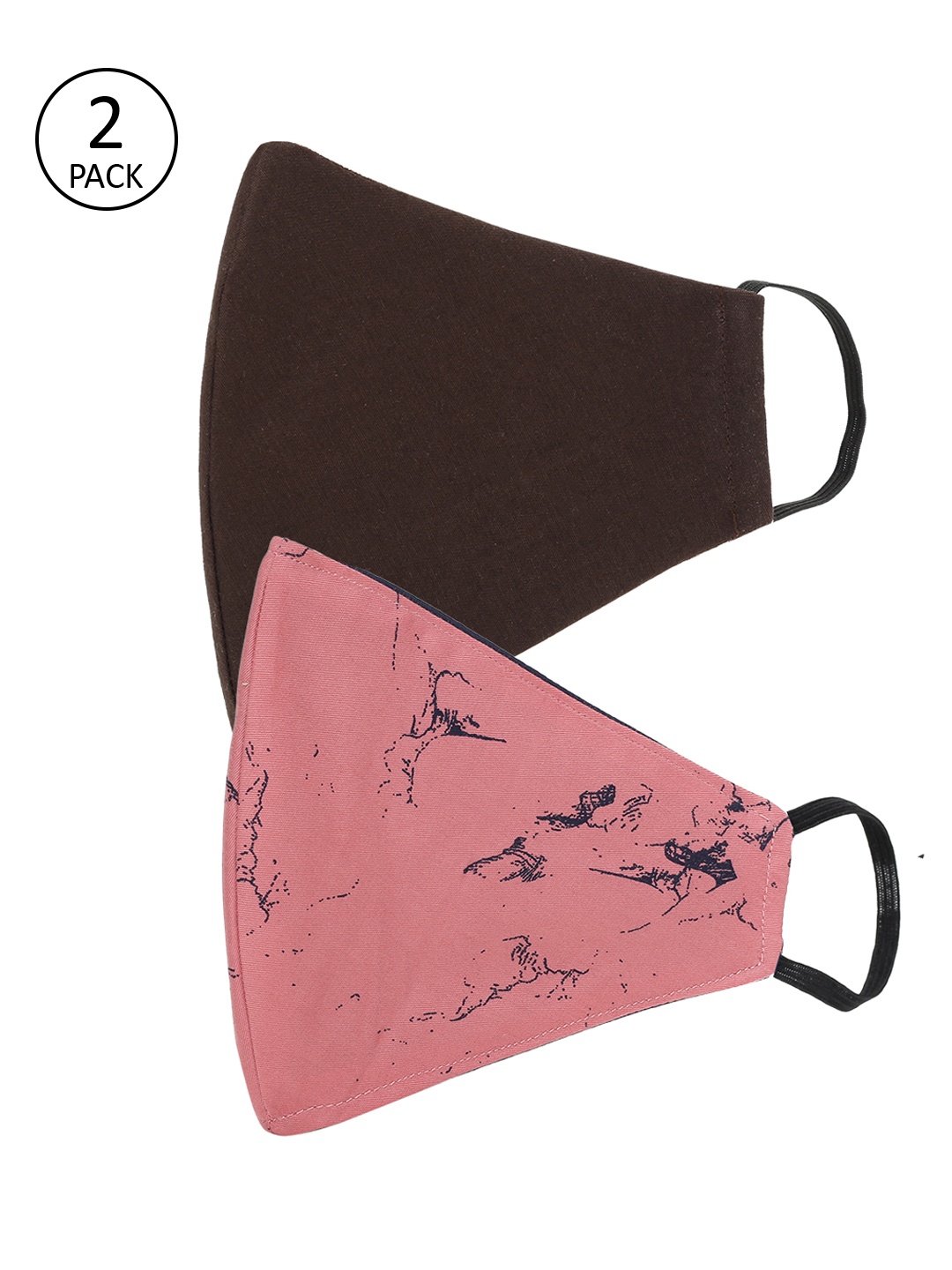 

AKSHARA Kids 2 Pcs 2-Ply Reusable Protective Cotton Face Masks, Brown