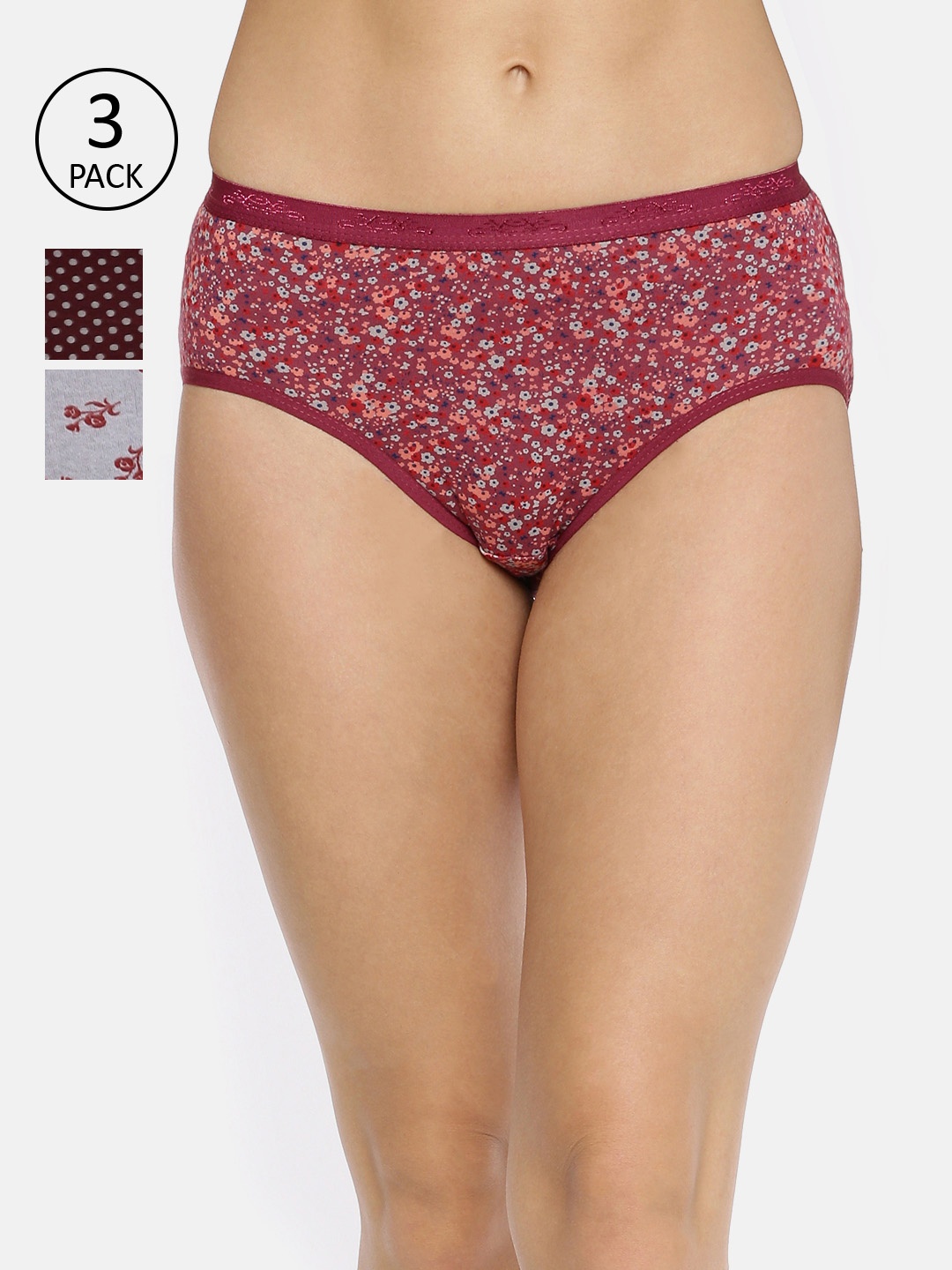 

Red Rose Women Pack Of 3 Assorted Basic Briefs Sheena