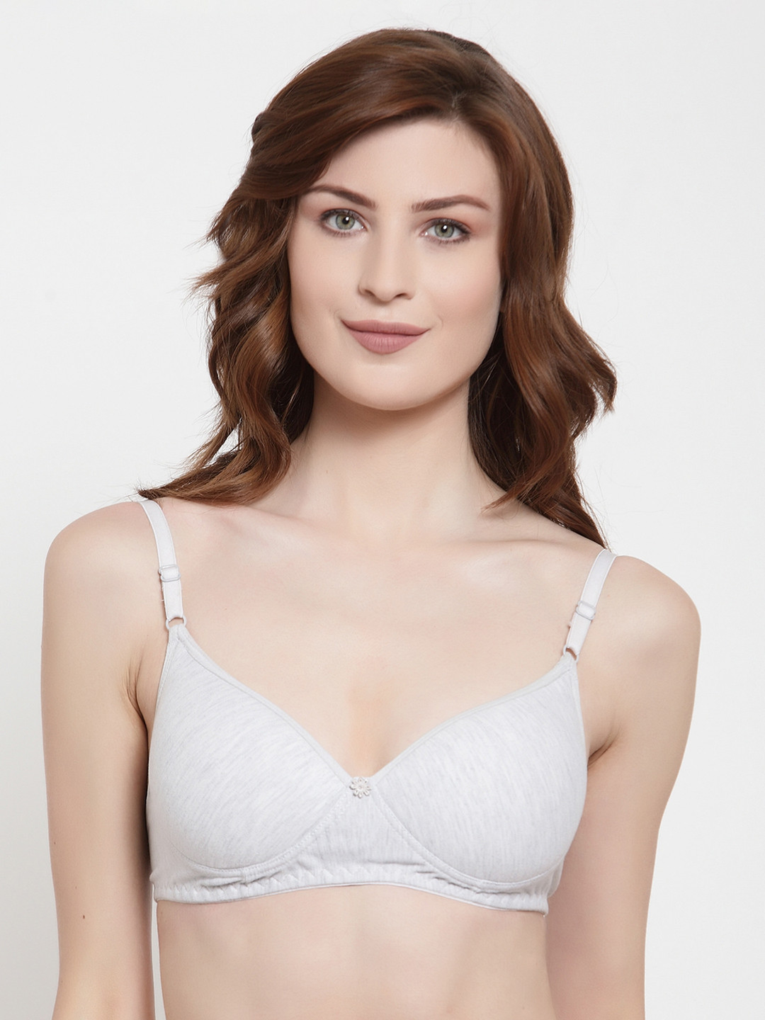 

Quttos Grey Solid Non-Wired Lightly Padded T-shirt Bra QT-BR-4008