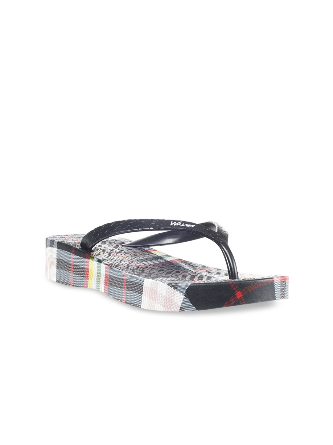 

Khadims Women Black & White Printed Thong Flip-Flops