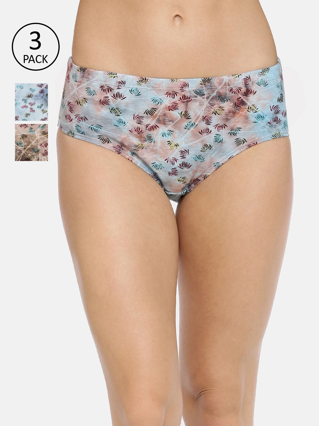

Red Rose Women Pack Of 3 Assorted Hipster Briefs Batik Prt-4XL