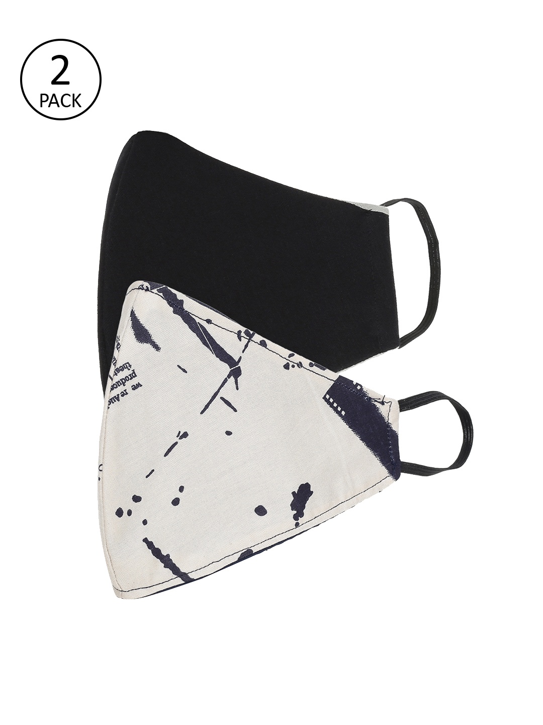 AKSHARA Kids Pack of 2 Reusable 2 Ply Protective Outdoor mask, Black