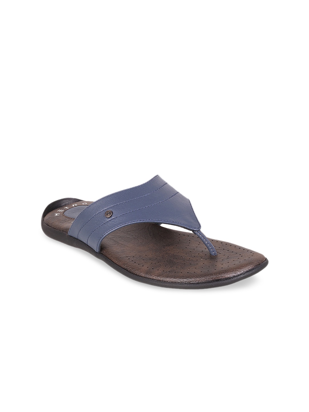 

Metro Men Blue Solid Comfort Sandals