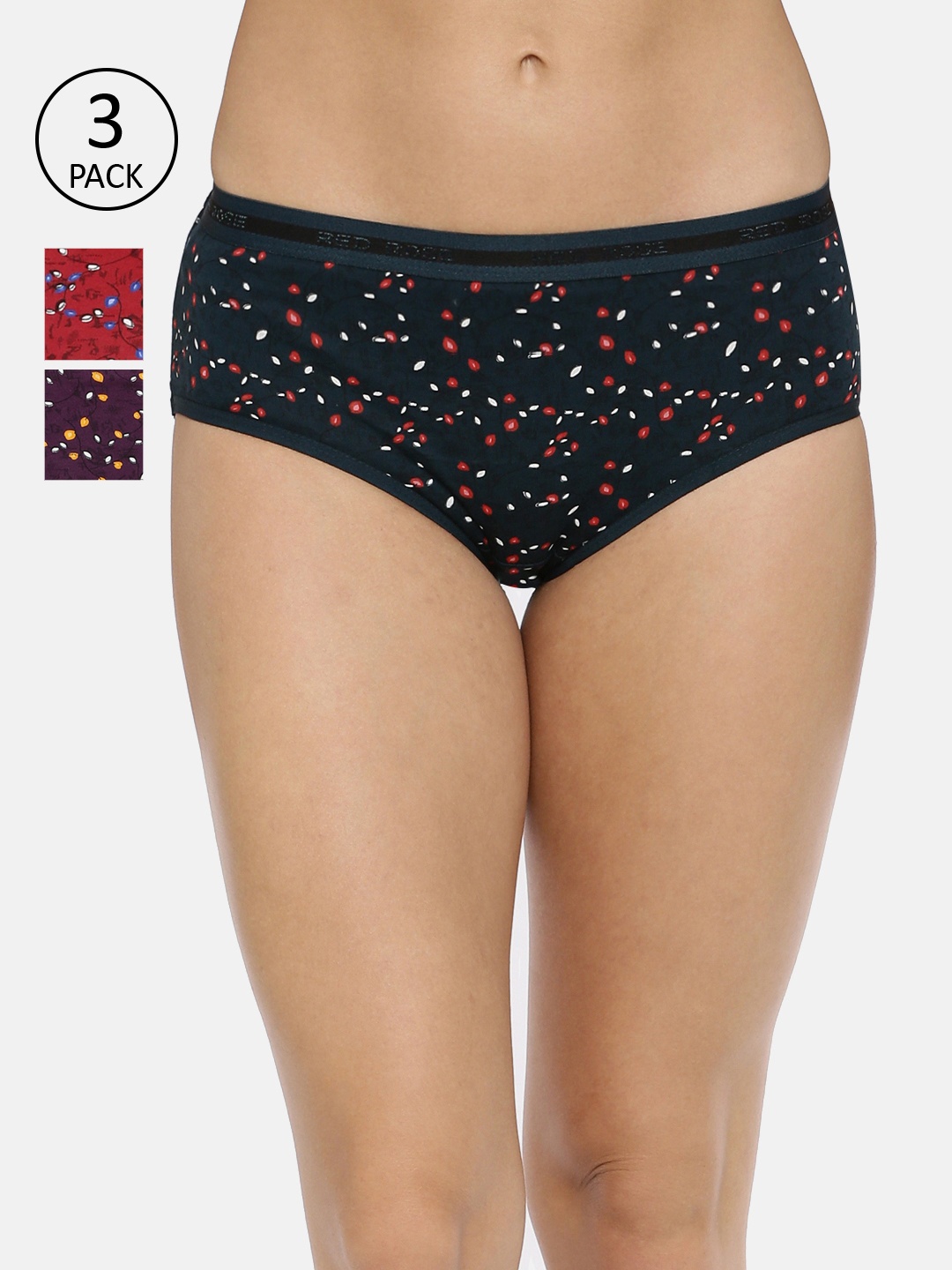 

Red Rose Women Pack Of 3 Assorted Basic Briefs Tina-M
