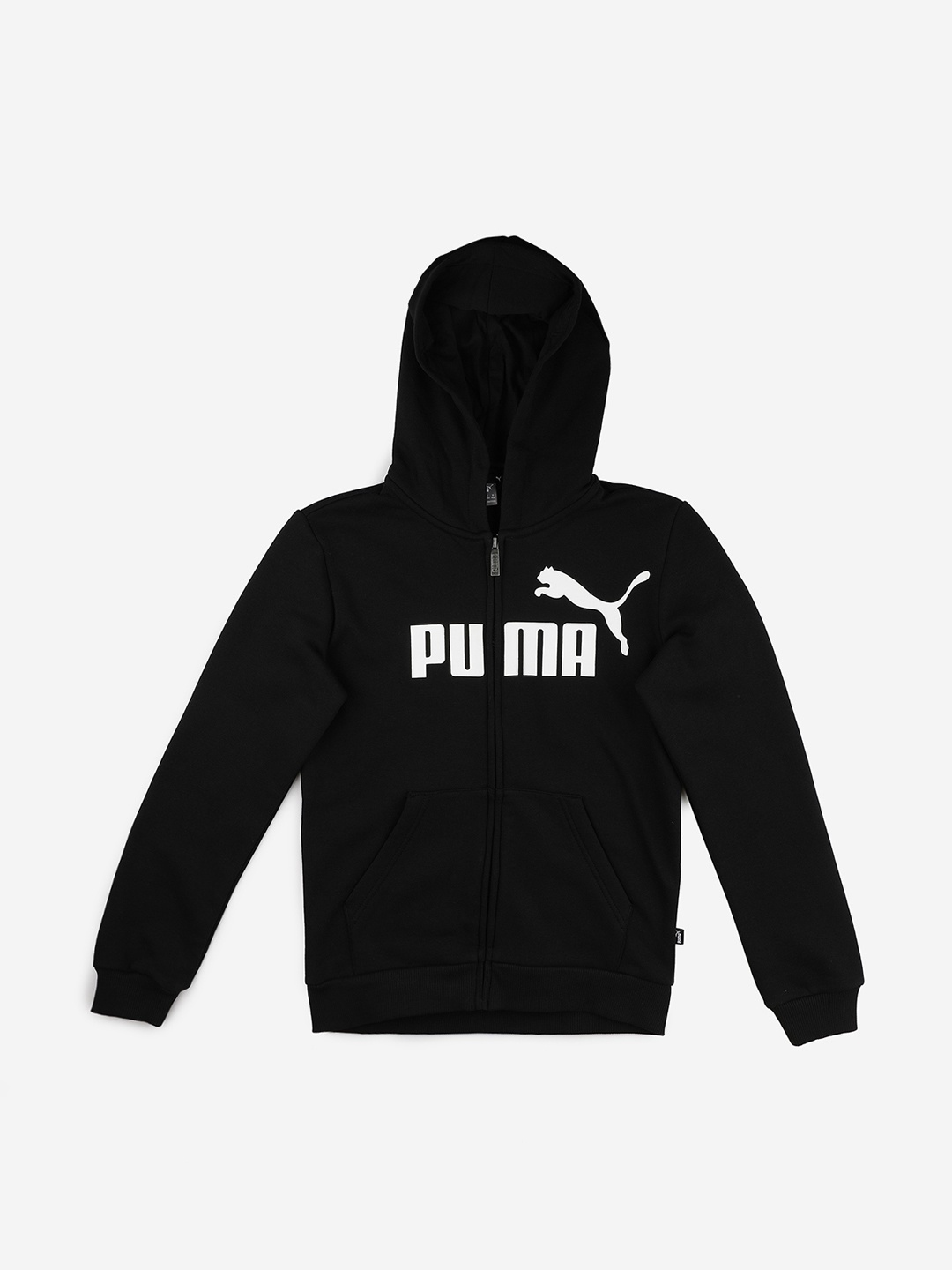 

Puma Boys Black Solid Bomber ESS Logo Hooded Jacket FL B