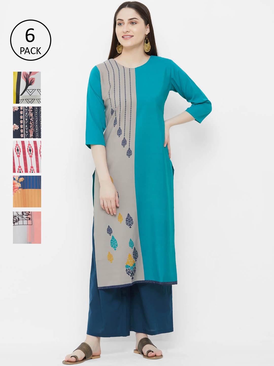 

7Threads Women Multicoloured Printed Straight Kurta, Multi