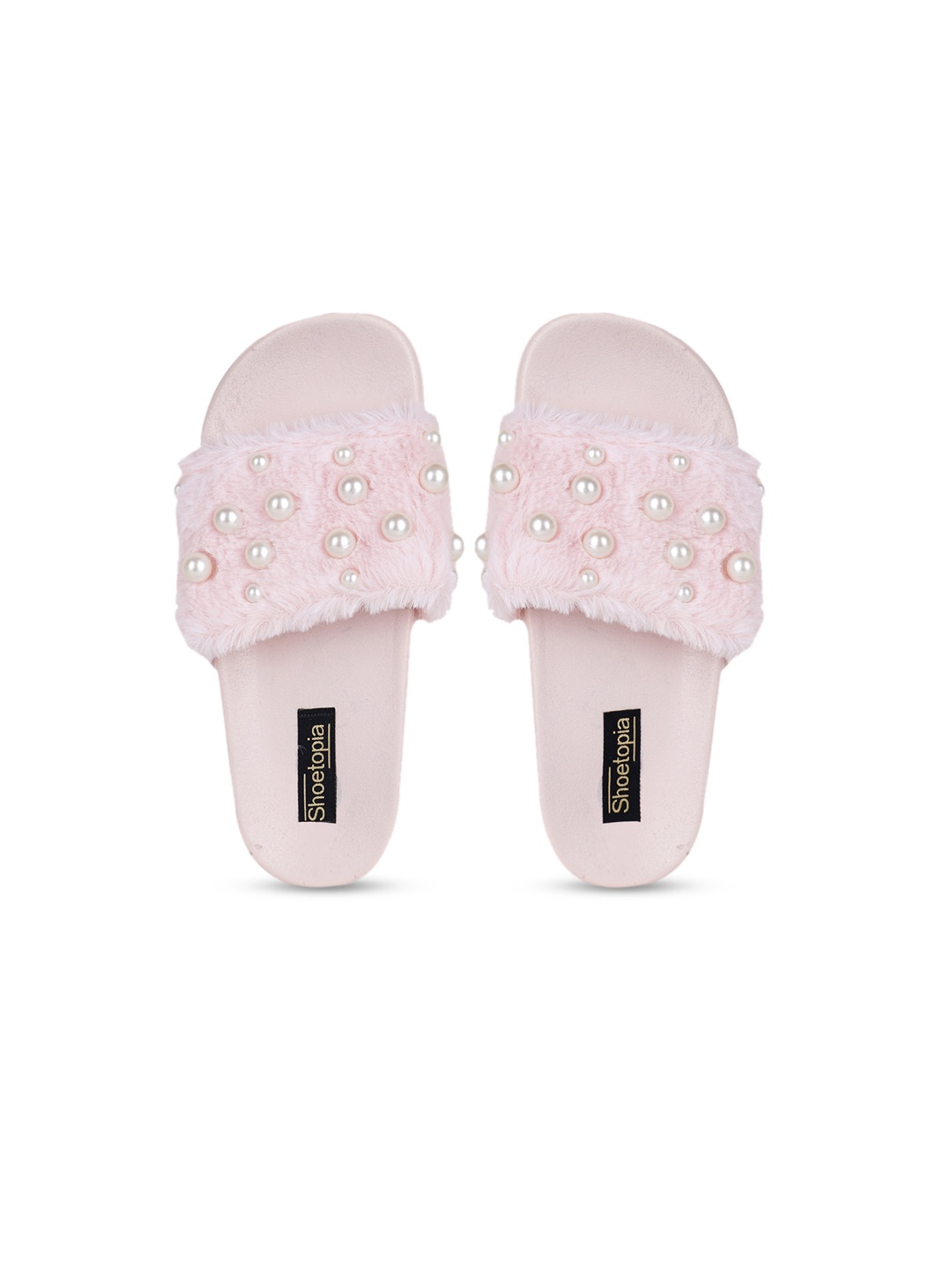 

Shoetopia Girls Pink Embellished Sliders