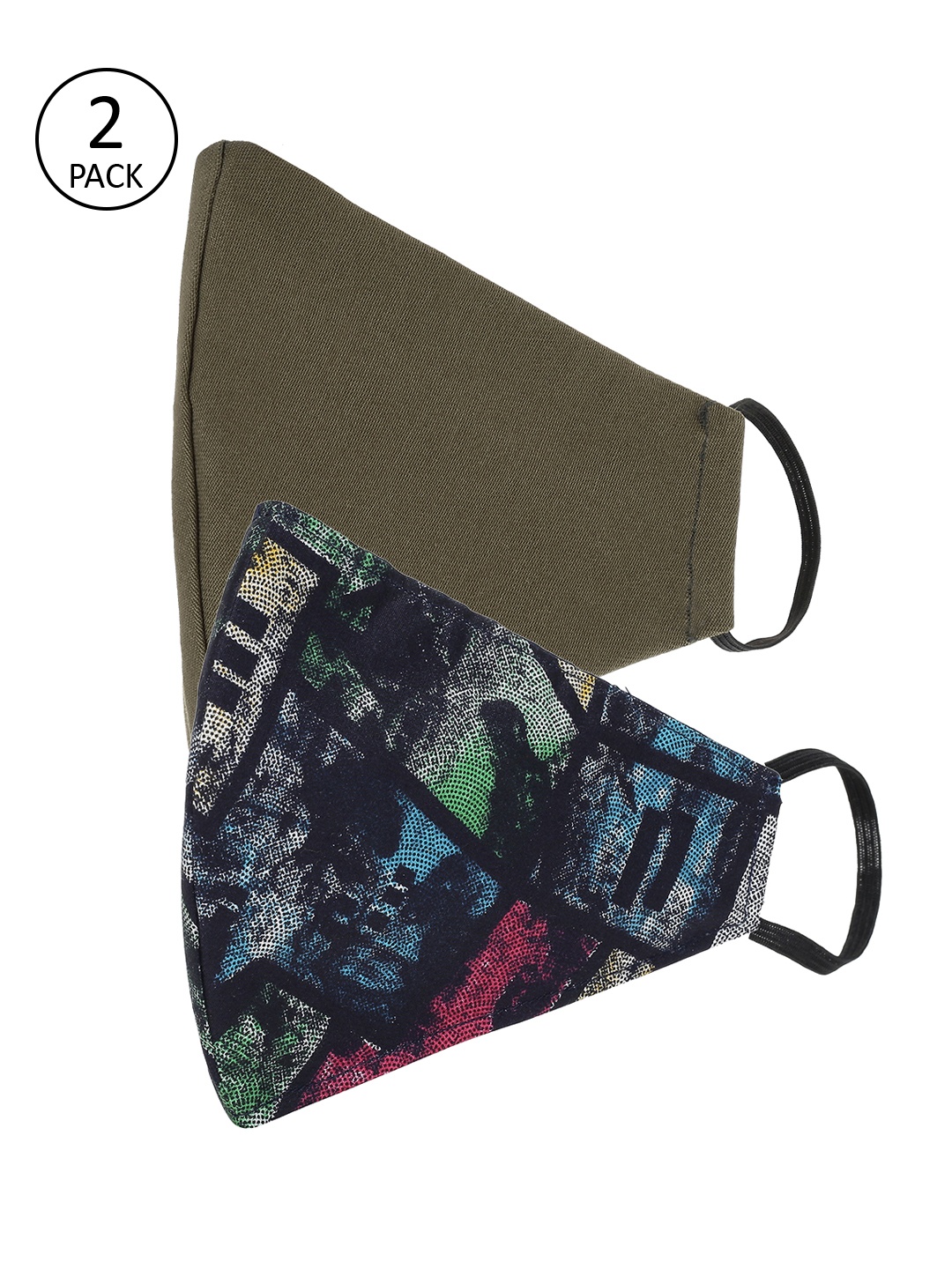 

AKSHARA Kids Pack Of 2 2 Ply Outdoor Face Masks, Olive