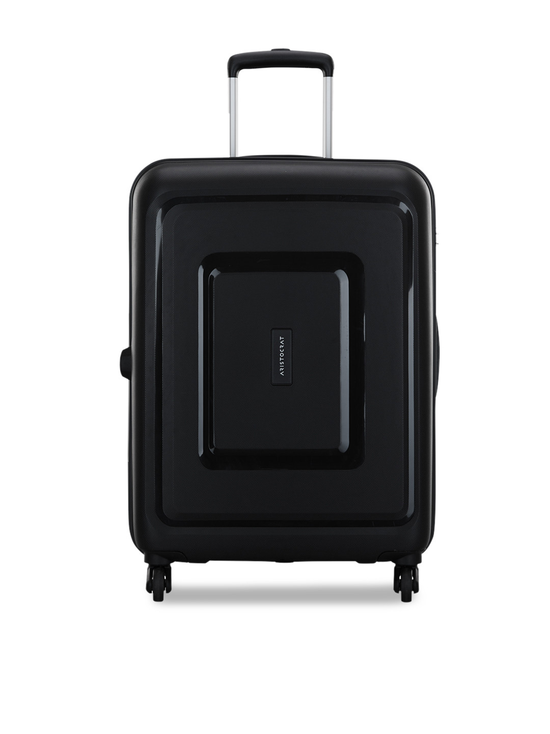 

Aristocrat Black Solid Hard-Sided Medium Trolley Suitcase