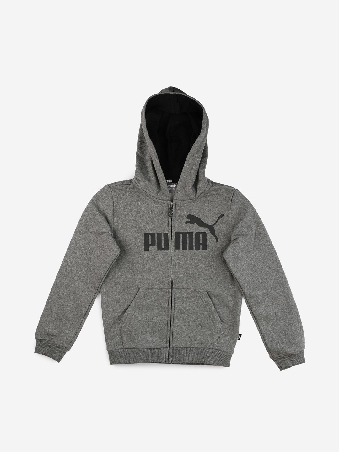

Puma Boys Grey Solid Hooded Bomber Jacket