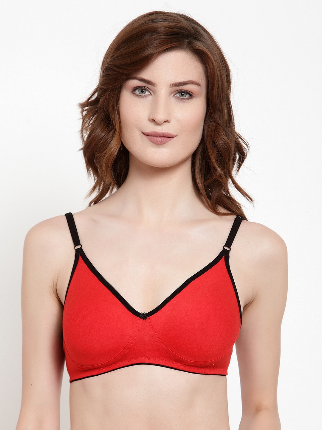 

Quttos Orange Solid Non-Wired Non Padded T-shirt Bra QT-BR-4009