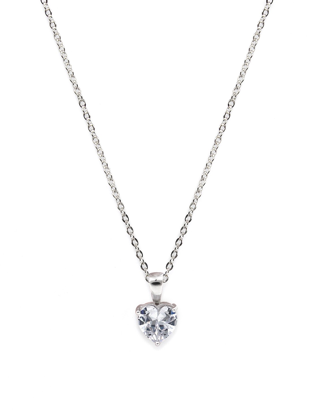 

GIVA 925 Silver Anushka Sharma Silver Solitaire Heart Pendant with Link Chain