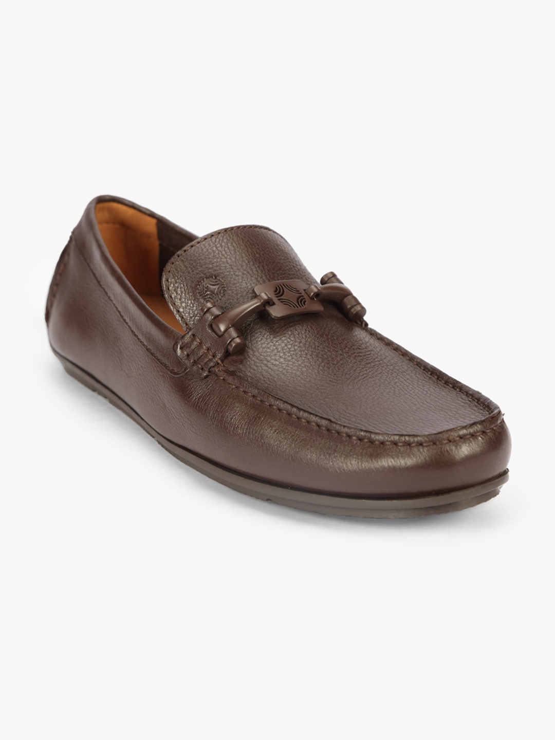 

Ruosh Men Brown Solid Leather Loafers