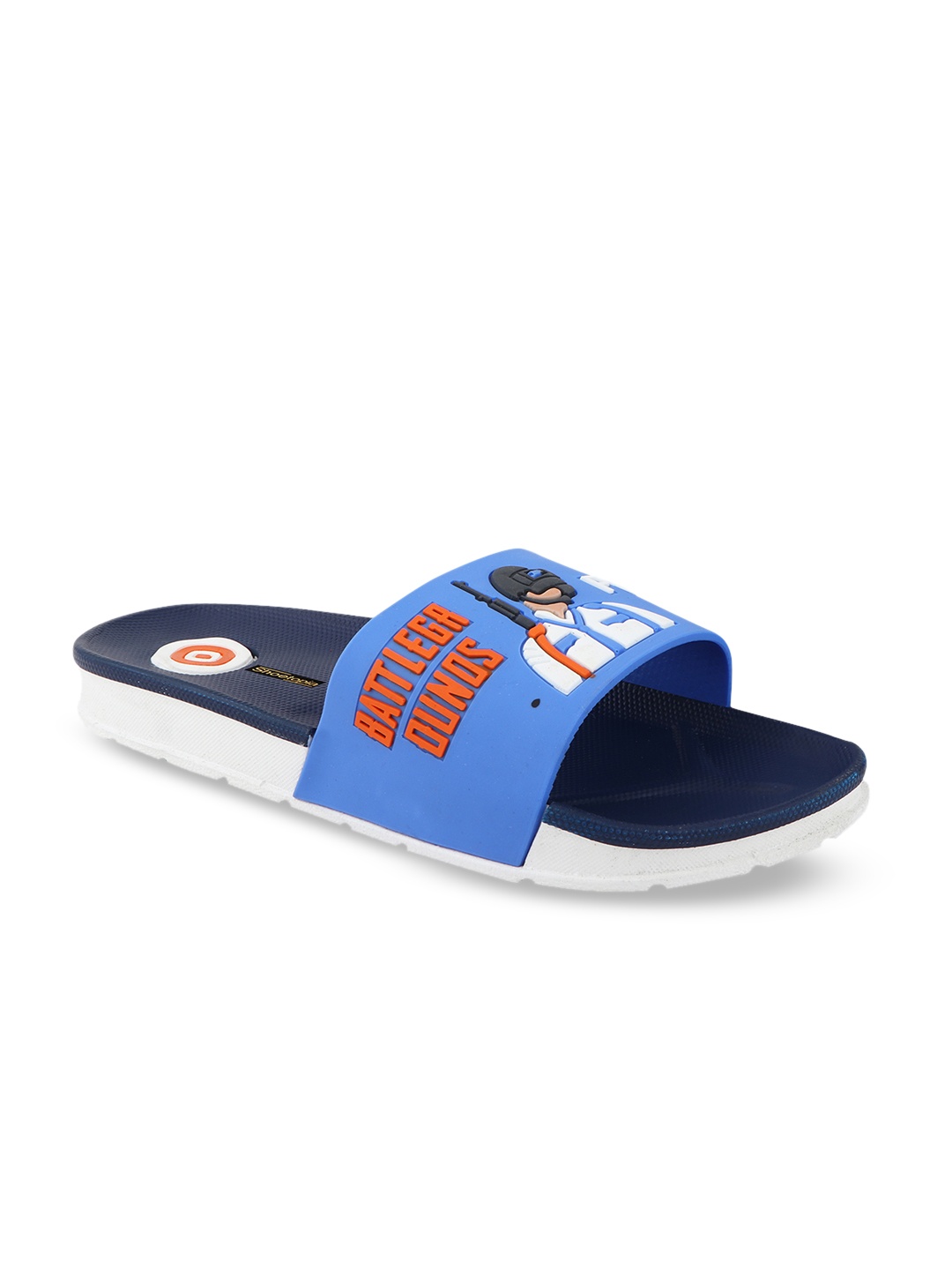 

Shoetopia Kids Blue & White PUBG Printed Sliders