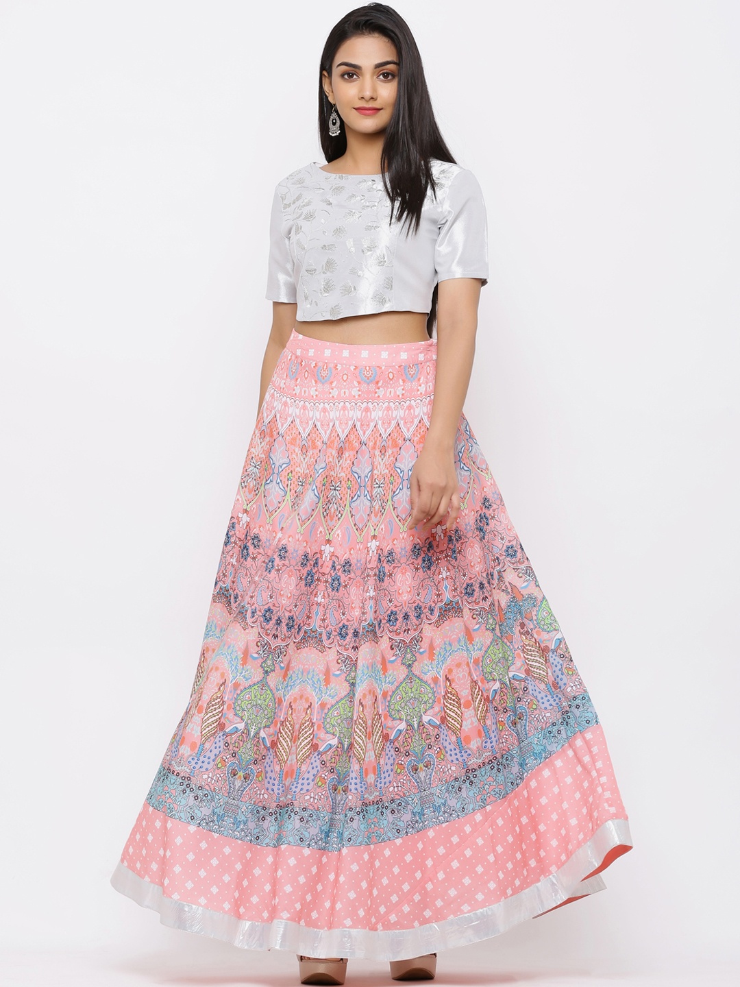 

Juniper Pink Ready to Wear Lehenga with Blouse
