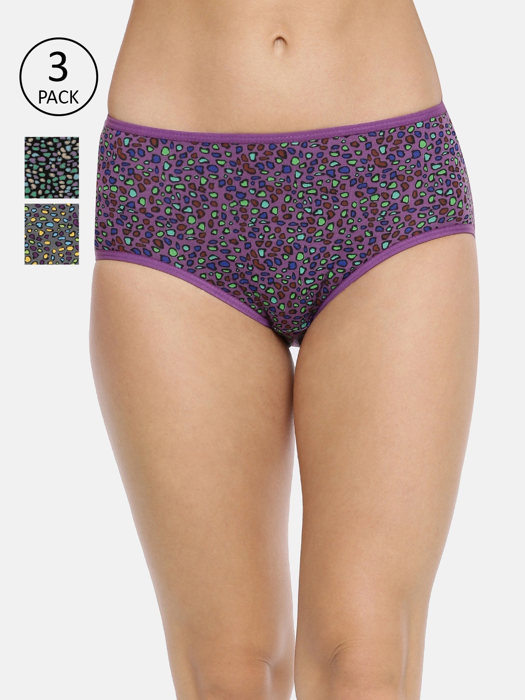 

Red Rose Women Pack of 3 Assorted Hipster Briefs Mann-M