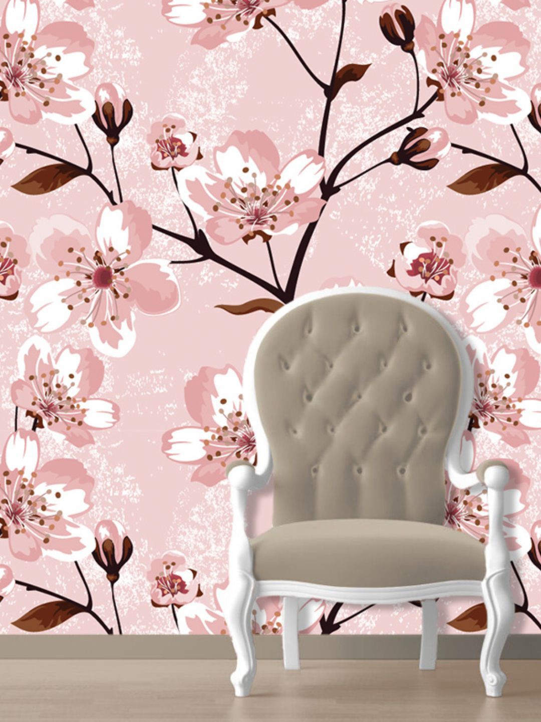 

PAPER PLANE DESIGN Pink & Brown Floral Print Waterproof Vinyl Wall Sticker